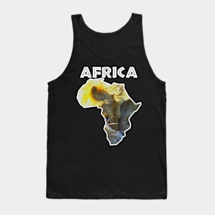 African Wildlife Continent Lion Tank Top